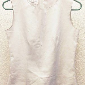 VINTAGE YVES SAINT LAURENT IVORY LEATHER TOP US 6